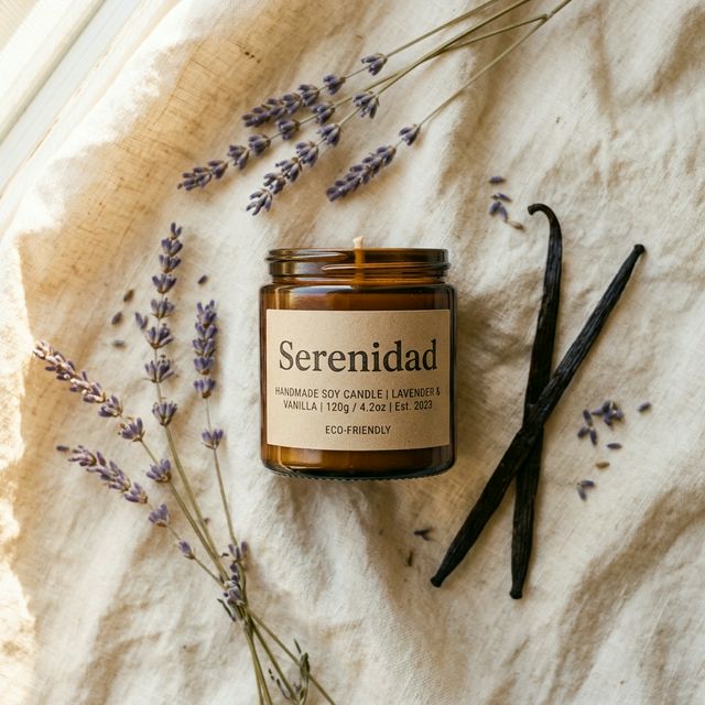 Flat lay vela Serenidad